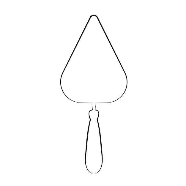 Linear putty knife vector icon in line art style Spatula construction tools