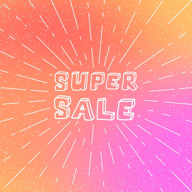 Linear sale poster on gradient background