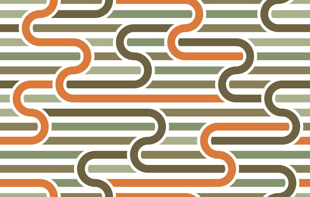 Linear seamless background with twisted lines, vector abstract geometric pattern, stripy weaving, optical maze, web network.