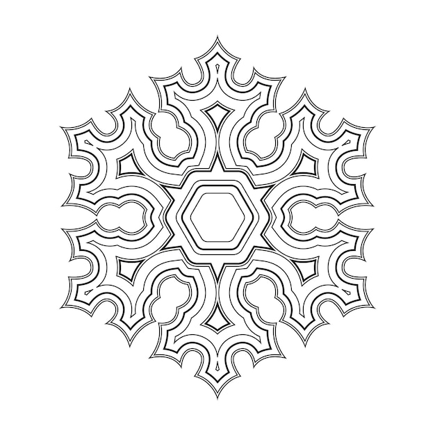 Linear snowflake crystal frozen water Contour Falling snow snowflake sign and pattern isolated flakes vector Snowflake winter decoration for Christmas and new year symbol