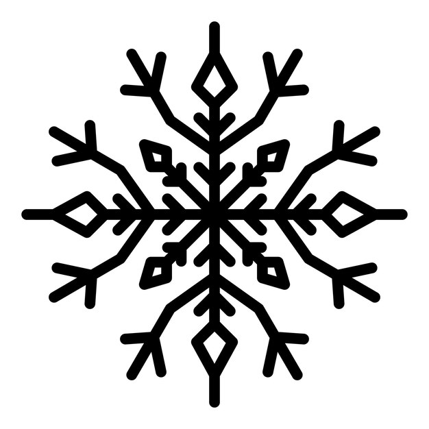 Иконка линейной снежинки контур линейной иконки вектора снежинки для веб-дизайна изолирован на белом фоне