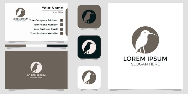 Linear style bird design logo