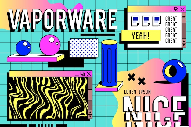 linear vintage style vaporwave background