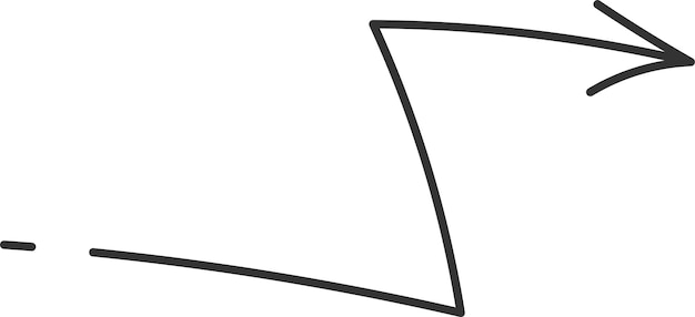 Vector lined arrow doodle