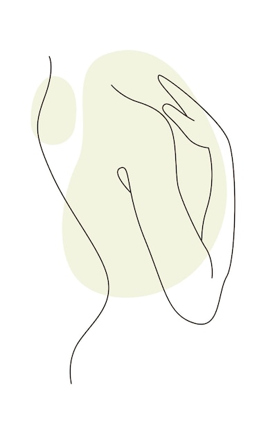 Vector lined female side body part