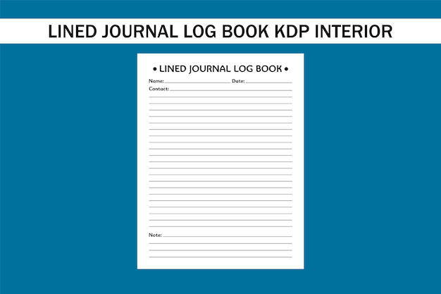 Vector lined journal log book kdp kdp interior