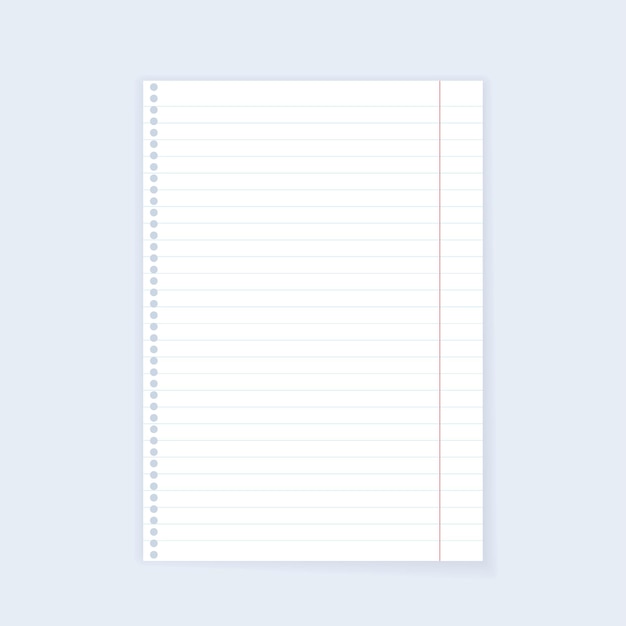 Vector lined paper sheet