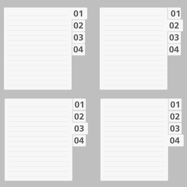 Vector lined paper with numbers