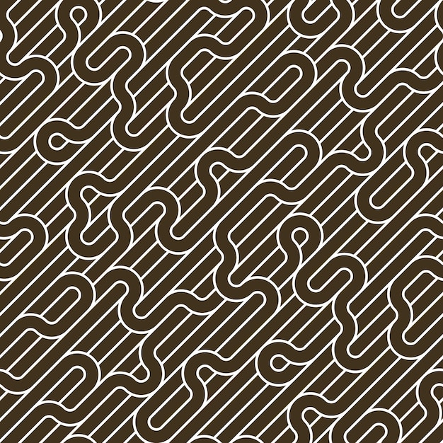 Lined seamless vector pattern with twisted lines, geometric abstract background, stripy net, optical maze, web network.