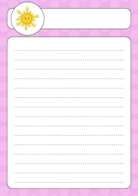 Vector lined sheet template handwriting paper for diary planner checklist wish list vector illustration