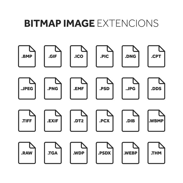Vector lineoutline flat style icon set source code programming file type extension document format pictogram web and multimedia computer technology