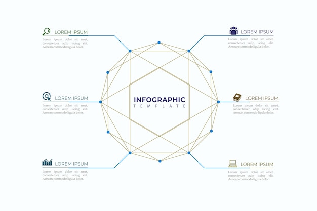 Vettore fodera infografica 6 elementi