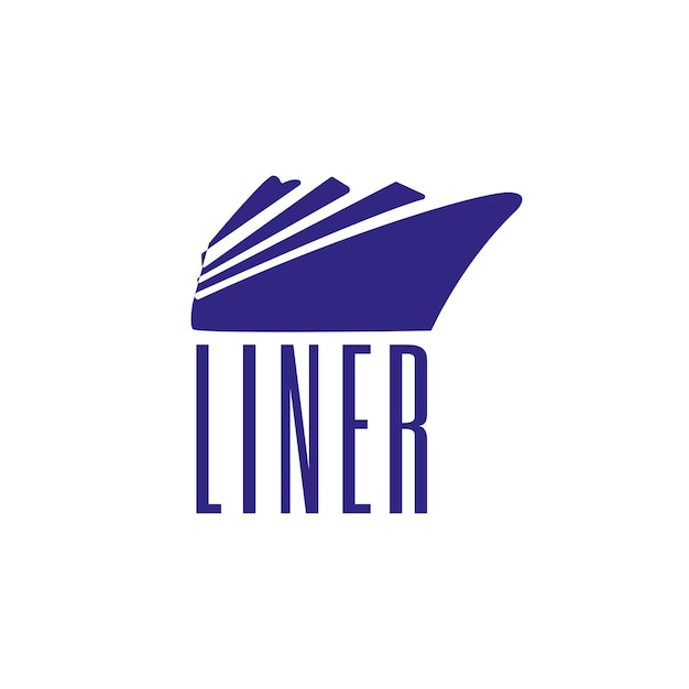 Liner vector schip logo model