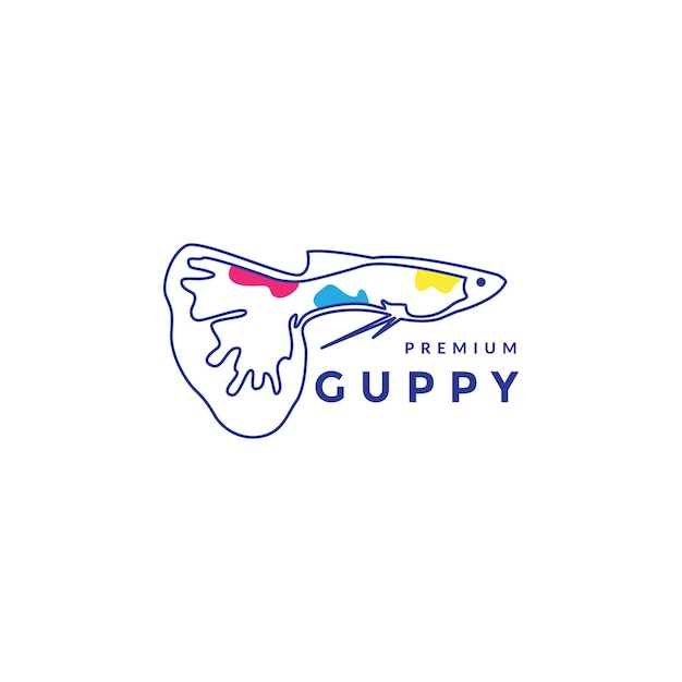 Linee astratte guppy fish logo design