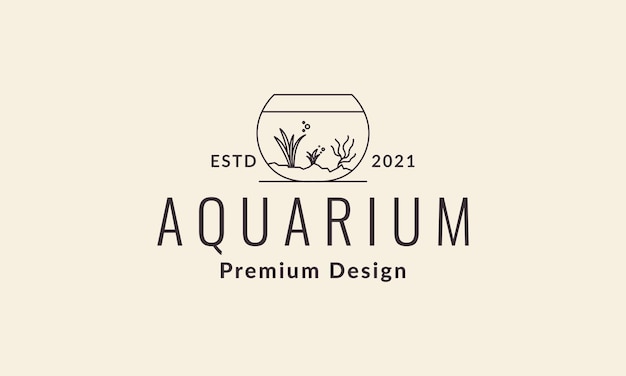 Lines aquarium jar logo vector icon illustration design