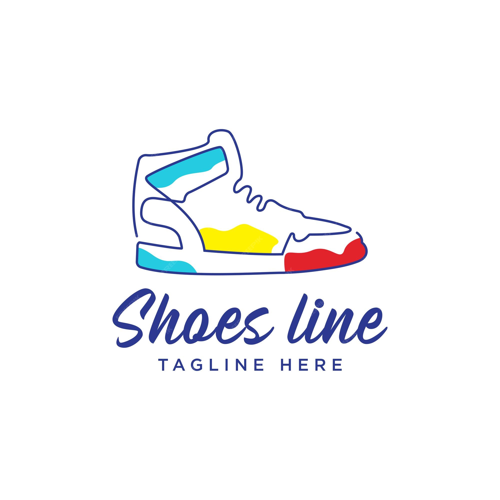 Premium Vector | Lines art abstract color shoes sneakers logo design ...