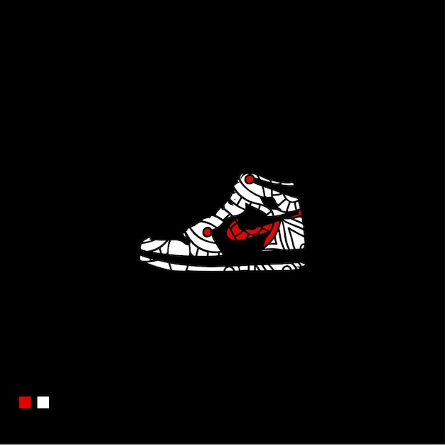 Premium Vector | Lines art abstract shoes man sneakers modern logo design