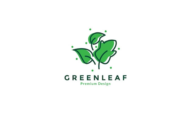 Lines art playful leaf abstract logo design vector icon symbol illustration