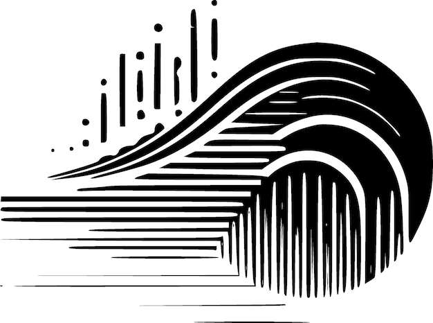 Lines Black and White Vector illustration