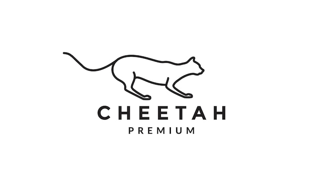 Lines cheetah jump logo vector icon illustration design