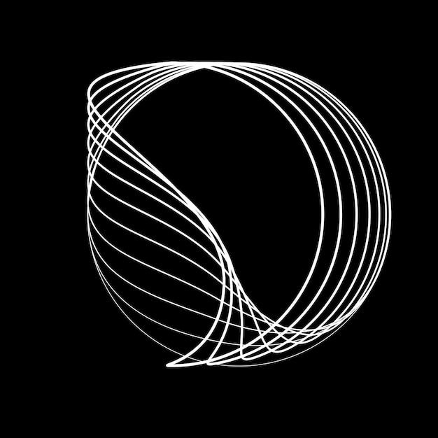 円の線。スパイラル ベクトル イラスト。技術ラウンド。波のロゴ。デザイン要素。