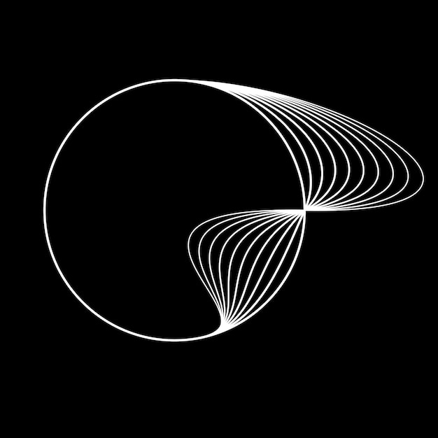 원 형태의 선 . 나선형 벡터 일러스트 레이 션. 기술 라운드입니다. 웨이브 로고 . 디자인 요소 .