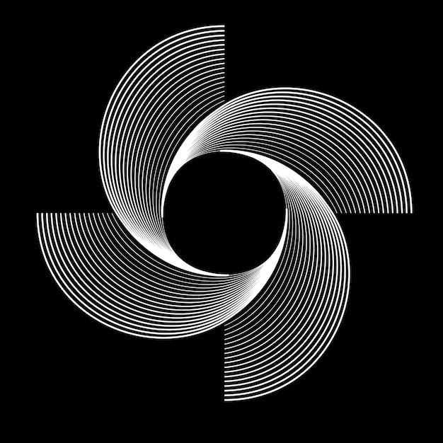 Lines in Circle Form . Spiral Vector Illustration .Technology round. Wave Logo . Design element .