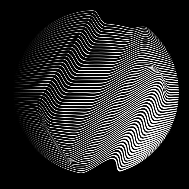円の線。ベクトル。技術球のロゴ。 3 d デザイン要素。抽象的な形