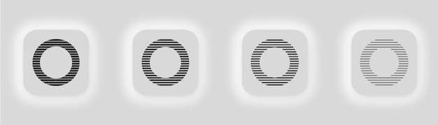 Icona delle linee in forma circolare simbolo dell'illustrazione dell'oggetto geometrico vettore del raggio di segno