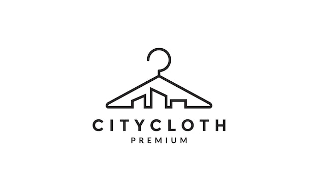 Lines cloth with city building logo symbol vector icon illustration graphic design