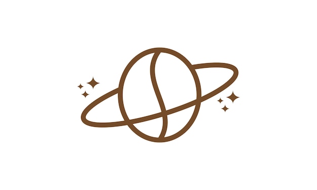 Lines coffee beans space sky  logo vector icon illustration design