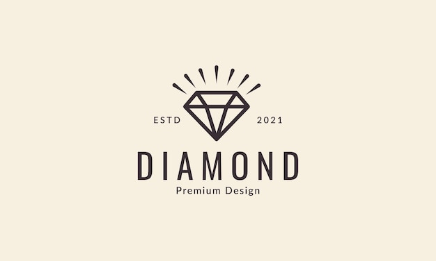 Linee diamante brillante logo design icona vettore simbolo illustrazione