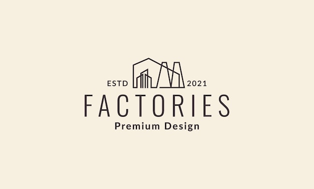 Lines factory or industry building logo symbol icon vector graphic design illustration