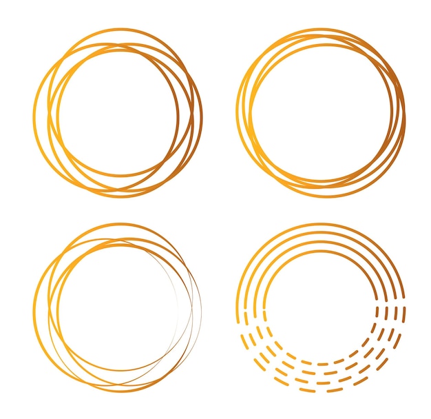 Lines in gradient yellow circle pattern vector illustration