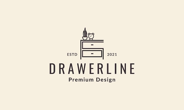 Premium Vector | Lines interior rack living room logo symbol icon ...