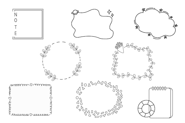 Linee di disegno vettoriale elementi di design disegnati a mano isolati su sfondo bianco per l'illustrazione vettoriale infografica