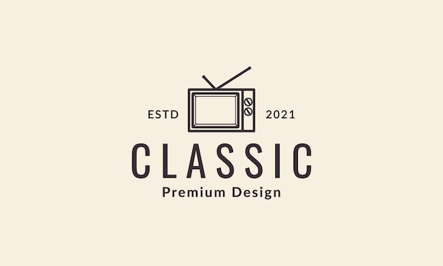 Lines television classic  logo symbol vector icon illustration design