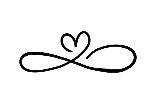 Vector lines that form a symbol of love vector illustration