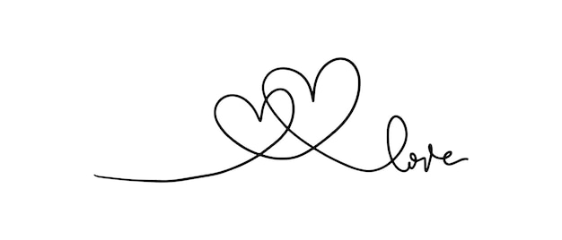 Vettore linee che formano un simbolo di amore illustrazione vettoriale