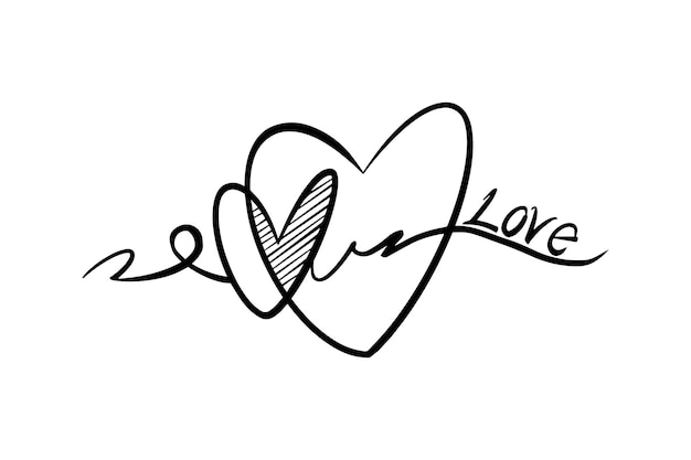 Vector lines that form a symbol of love vector illustration