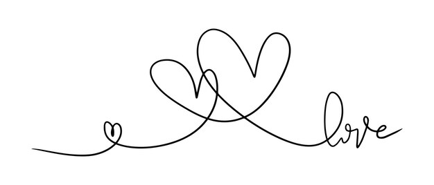 Vector lines that form a symbol of love vector illustration