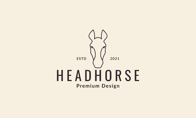 Lines vintage face horse logo vector icon illustration design