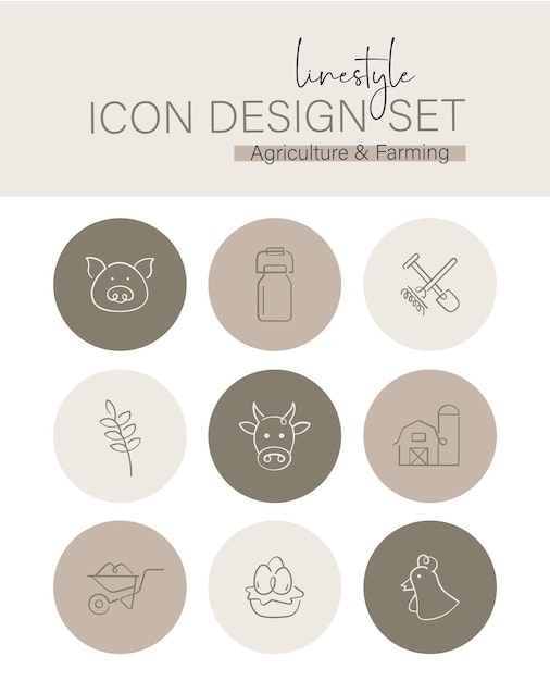 Linestyle icon design landbouw en landbouw