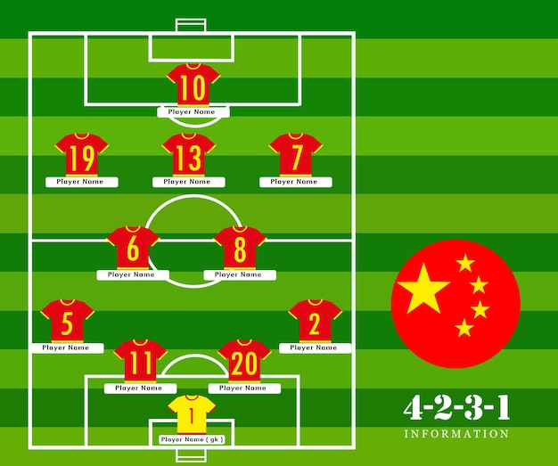 Lineup football tournament vector illustration