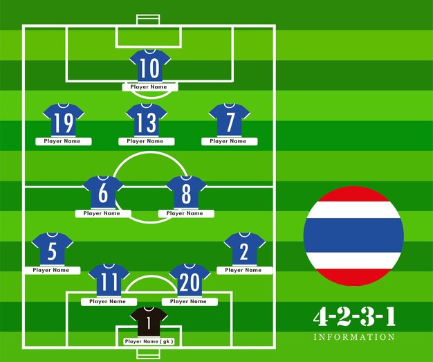 라인업 축구 대회 벡터 일러스트 레이 션