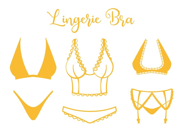 lingerie bra bikini Silhouettes