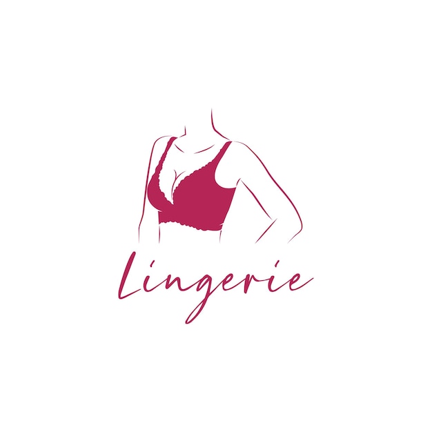 Modello di illustrazione vettoriale del logo del reggiseno della signora della biancheria