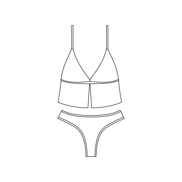 Lingerie underwear panties bra bustiers drawn vector