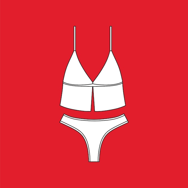 Lingerie underwear panties bra bustiers drawn vector