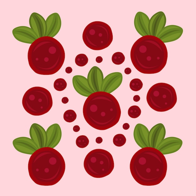 Lingonberry vector illustration